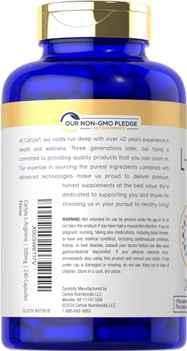 Carlyle CL3735 L-Arginine 500Mg Capsules thumb #2