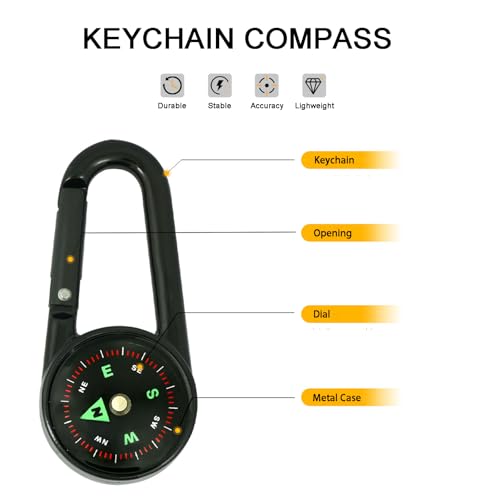 Compass, Hiking Compass for Survival Durable and Compass Keychain (Durable)