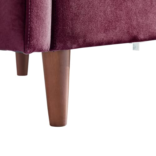 Wirrytor Modular Sectional Sofa, Velvet U Shaped Couch, Modular Sectional With Reversible Ottomans For Living Room, Burgundy #TOP6