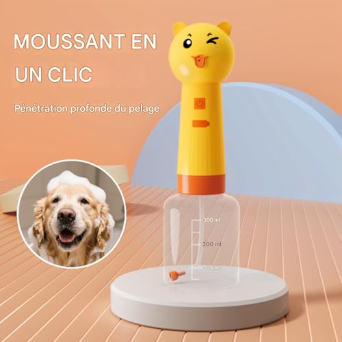 Distributeur de savon pour chien electrique 350ml rechargeable pour douche et bain