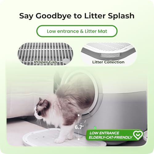 HHOLOVE 2026 Self-Cleaning Litter Box (60L, Gravity-Sensor Drum, App-Tracked Health) — view 5