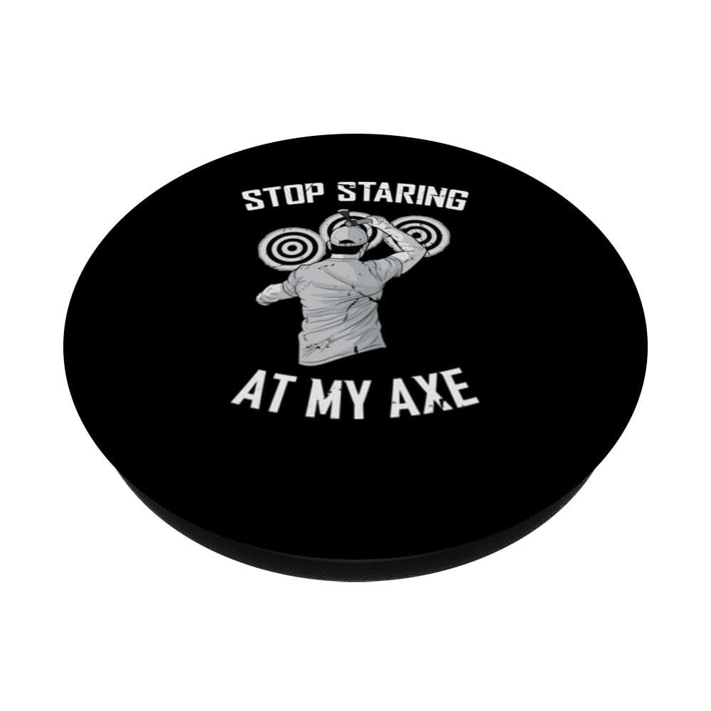 Hatchet Thrower Lumberjack Axe Throwing PopSockets Swappable PopGrip, Black - Image 2