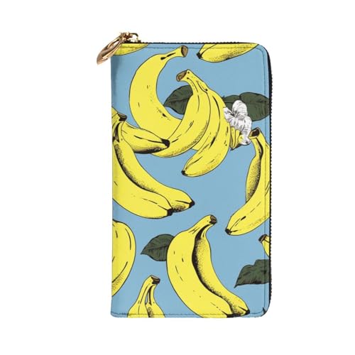 Banana Print Wallet For Women Men Clutch Rfid Blocking Leather Wallets Large Capacity Purse Credit Card Holder Money Case With Zipper Phone Holder Long Travel Purse2
