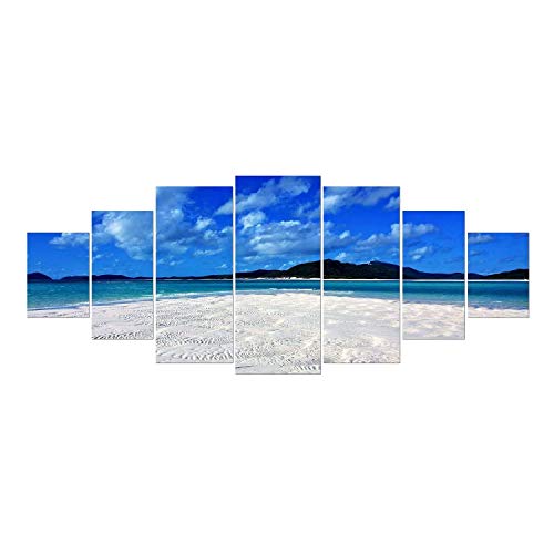 Startonight Grande Quadro su Vetro Acrilico - Spiaggia Serena - Moderno Stampa xxl di 7 Parti 90 x 240 cm