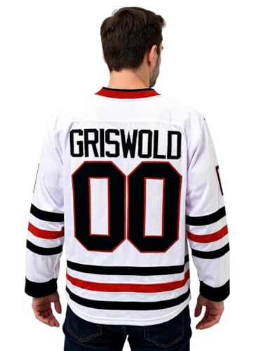 Clark Griswold 00 Deluxe Embroidered Hockey Jersey - Mens XL White