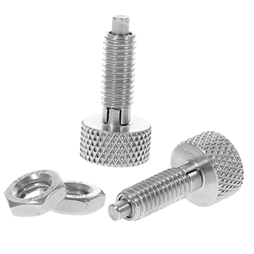 EXHUMKY 2pcs Stainless Steel Retractable Spring Plunger Knurled Handle Locking Indexing Plunger for Toolboxes Molds Automotive and Industrial Equipment