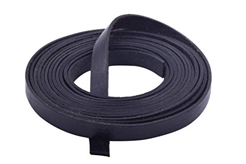 Konmay 3 Meters 10.0X2.0Mm Black Soft Flat Genuine/Real Cowhide Leather Lacing Strips #TOP10