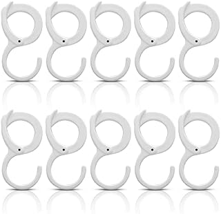 Dzmuero S Shaped Hanging Hooks Plastic Hooks Clothing Hooks for Clothes Rail in Kitchen, Bathroom, Bedroom and Office, 10 Pieces, White