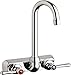 Chicago W4W-GN1AE35-369AB Wall Mount Workboard, 4 inch Faucet, 3-1/2" Gooseneck Spout, 4", Chrome