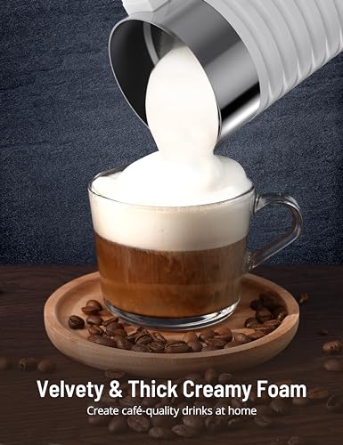 Milk Frother and Steamer, Paris Rhône 4-in-1 Milk Frother,Electric Milk Frother Hot& Cold Foam Temperature Control, Auto Shut-Off Frother for Coffee Latte - Thumbnail 3
