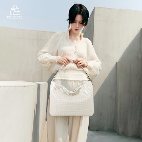 Woven Tote Bag for Women, Lightweight Vegan Leather Crossbody Purse Large shoulder handbag for Travel, Work2