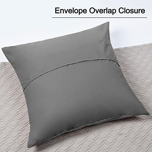 Phf Truly Velvet Euro Sham, 26"X 26",No Insert, 2 Pack Color Gradient Euro Throw Pillow Covers, Ultra Soft Cozy European Pillow Covers For Home Decorative, No Shedding, No Pilling, Charcoral Grey #TOP4