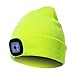 Jiacheng29_ Chapeaux, Unisexe Lumière LED Chapeau Tricoté Chaud Lumineux Chapeau De Lampe De Tête De Camping En Plein Air Jaune fluorescent A