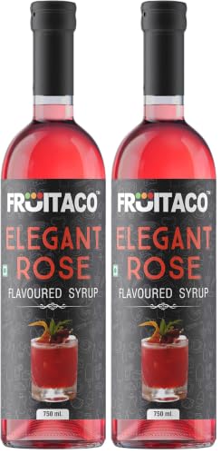 Image of Fruitaco Rose Syrup: Perfect Mixer For Enhancing Mocktails & Cocktails, Drinks, And Mojitos At Parties, Conveniently Packaged In A 750Ml Bottle For All Your Mixing Needs (Pack of 2)