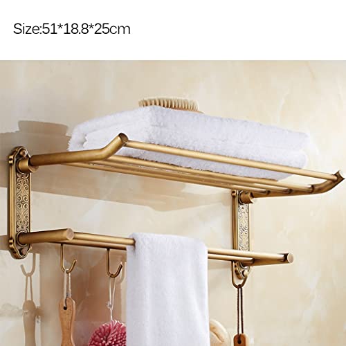 Juego de accesorios de baño Toallero antiguo, soporte para pañuelos de baño retro europeo de cobre, escobilla de baño, gancho para abrigos, juego de accesorios de baño montado en la pared (color: toa