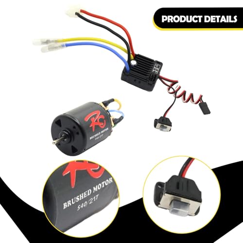 Motor RC 540 cepillado kit combo de potencia con ESC 60A piezas de coche 3