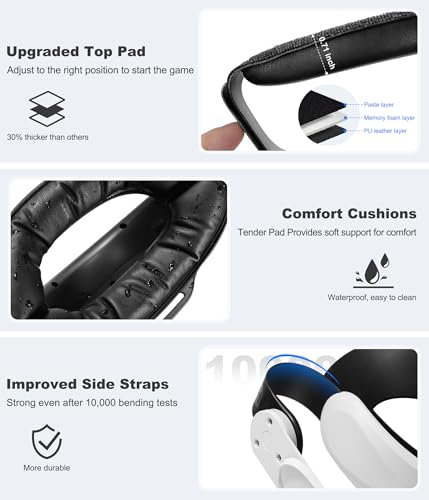 Image of KawayeReal Head Strap for Quest 3S /Quest 3 /Quest 2 - Adjustable VR Strap with Soft Cushion Pad, Lightweight & Comfortable VR Accessories, Enhanced Support for Long Sessions, Elite Strap Replacement