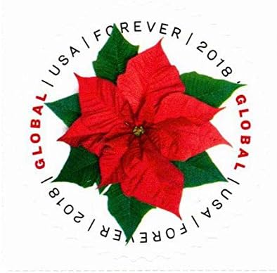 USPS Global Poinsettia (1 Stamp) Postage Forever Stamps (Good for 1 Ounce of International First-Class Mail) 2018 Scott #5311