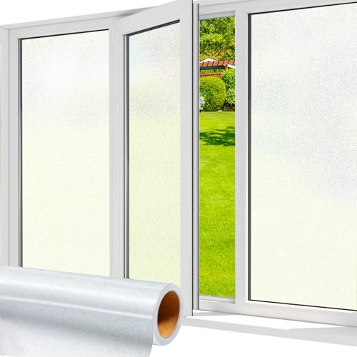 shinfly Opaca Pellicola per Vetri Finestre Privacy, Pellicola Adesiva per Vetri Elettrostatica 30x200cm, Protettiva anti-UV, Window Film Adatto per Ufficio Bagno Camera da Letto Soggiorno Cucina