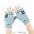 Kbinter Women's & Men's USB Heated Gloves Knitting Hands Full & Half Heated Fingerless Heating Warmer with Button Washable Design, Mitten Winter Hands Warm Laptop Gloves [2 Pack] (Mint+Blue)