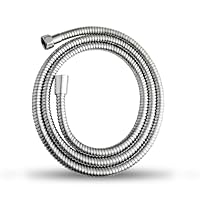 OFFO Flexibler Edelstahl Duschschlauch,Brauseschlauch 2m, G1/2 Zoll Standard Anschluss, Leckfrei und Anti-Knick, Leicht zu reinigen, für Dusche Badezimmer​, Chrom