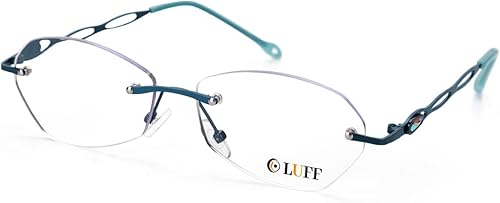 Vista 16 de LUFF Lentes de lectura sin montura para mujeres con bloqueo de luz azul, ligeras, de metal, clásicos, para computadora, antifatiga