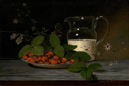 Toile Fraises et crème Raphaelle Peale pour habiller un grand mur vide 60x90