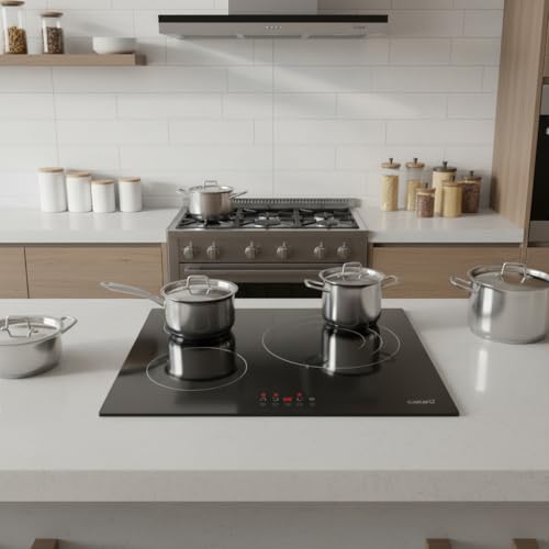 Miniatura 7 de Cata Placa Vitrocerámica Tzd 603 G Con 3 Zonas De Cocción Hight Light Y Una Zona Gigante Triple Con 9 Niveles De Potencia. Ancho De 59 Cm Con Desconexión Automática Y Bloqueo Infantil, Negra