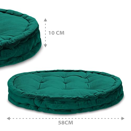 Amazinggirl Cojin meditacion y Yoga zafu - Cojín de Suelo Redondo Soporte ergonómico Ideal para Postura relajación Ejercicios Bienestar Uso Interior y Exterior cjoines meditación - Imagen 4