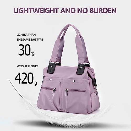 Large Capacity Lightweight Waterproof Multi-Pocket Nylon Shoulder Bag with Zipper, Women Crossbody Bag Travel Tote Bag3