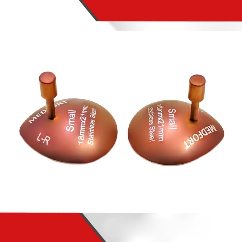 Corneal Eye Shield Protector, Stainless Steel, 18mm x 21mm Small, Rose Gold, 2-Piece Set, Model II