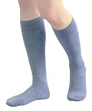 [Maison Peony] corezo 着圧ソックス カラー メランジ コットン 綿 レディース 足底アーチアップ コンプレッション ソックス 靴下 ハイソックス 仕事 OL 立ち仕事 旅行 ドライブ ヘザー調 コレゾ 日本製 (JP, 数字サイズ, 22.0 cm, 24.0 cm, 薄群青色)