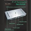 Cascada Luxurious Recessed 15 x 32 Bluetooth LED Shower System, 7 knob Thermostatic Valve, 6 Functions (Rainfall, Waterfall, SPA Mist, Column, Body jet & Handheld Shower) (Antique Brass)