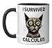 Funny I Survived AP Calculus AP Examination Funny Cat Ceramic Mug, Black/White