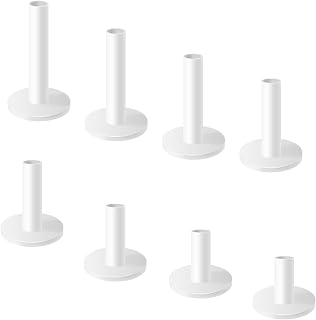 Rubber Golf Tees, 8 Pack Mixed Size Golf Tees for Mats, Durable Rubber Tees for Driving Range, Indoor & Outdoor Golf Practice (White)