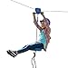 HearthSong 150-Foot Galvanized Steel Backyard Zipline Kit with Adjustable Seat, Blue