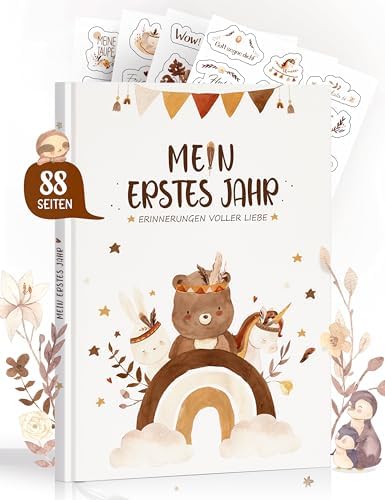 Babyalbum Mein Erstes Jahr - 50 Seiten Erinnerungsbuch Mit Stickern 22,5x21cm