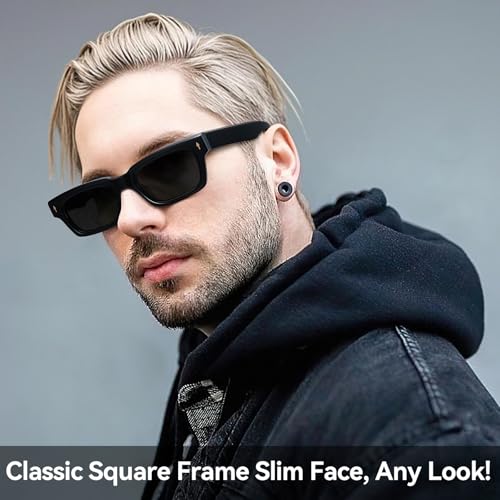 Dollger Thick Square Polarized Sunglasses for Men Women Fashion Classic Designer Sunglasses Black Shades UV Protection3