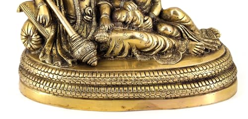 Estatua de Lord Vishnu con Lakshmi en Latón 10 in miniatura 3