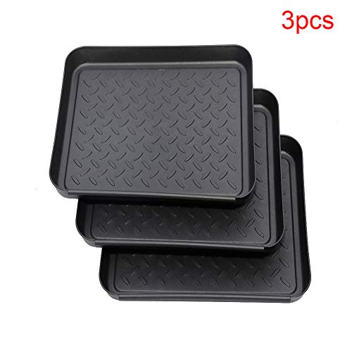 Set Of 3 Shoe Trays, Multi-Purpose Boot Tray For Rain Boots, Winter Boots, Garden Tools Storage Trays Plastic Washable Flower Pots #TOP2