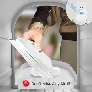 Mailbox Alarm, Wireless Long Range Mailbox Alert, Mailbox Chime Notification System 600 ft Long Range LED Light Flashing and Sound Reminderser Station for Delivered Mail
