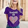 2026 Women's Fashion Unisex T-Shirt with Heart Print, Soft, Comfortable Casual Shirt for Men and Women, purple, S #2