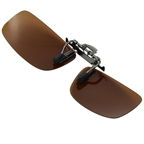 image for Besgoods Polarized Clip-on Flip up Sunglasses Metal Clip Lenses Glasse
