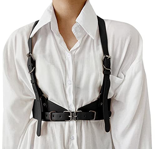 Harnais Corset Réglable En Faux Cuir - Doré, Taille 71-79 Cm, Style Gothique Punk