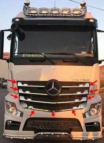 Chrome Front Grill Cover Set Fits Actros MP4 [2013+] [Narrow Cabin] [9-Pieces]