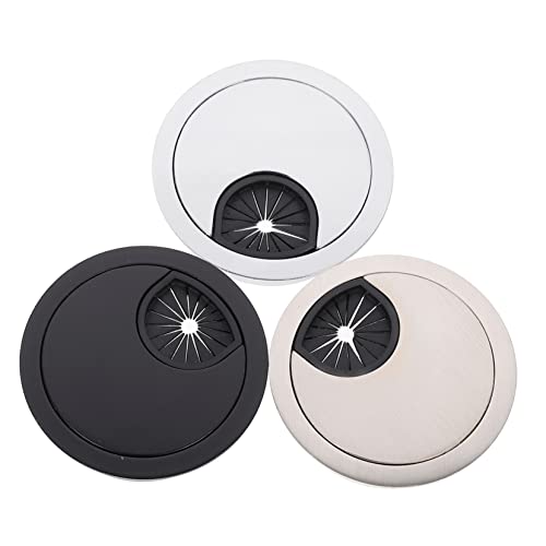 VILLCASE Home Office Cable Management 3pcs Round Wire Cable Hole Covers Desk Wire Grommets and Decorative