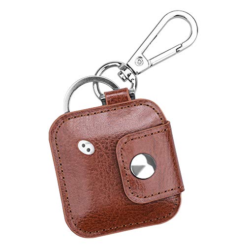 Fintie Case for Tile Mate/Tile Pro/Tile Sport/Tile Style/Cube Pro Key Finder, Vegan Leather Protective Cover for 2020 2018 and All Generations Tile, Brown