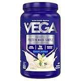 Vega Protein Made Simple Protein Powder, Vanilla - Stevia Free, Vegan, Plant Based, Healthy, Gluten Free, Pea Protein for Women and Men, 2.2 lbs (Packaging May Vary)