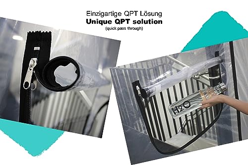 exUs 541 - Innovative Staubschutztür mit praktischer Öffnung/Luke (QPT Lösung) für Werkzeuge inkl. integrierten Klebestreifen - Leichtes Durchreichen von Utensilien - B 1,20 m x H 2,20 m - Folientür