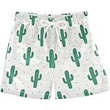 visesunny Green Cactus Boys Funny Toddler Swim Trunks Boy Bathing Suit Beachwear Sports Baby Kids Board Shorts